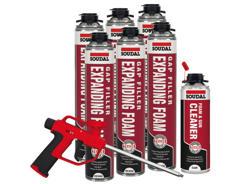 Combi Box, with Gap Fillers, Cleaner and Gun, Soudal