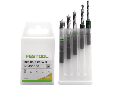 Wood Drill Bit Case, BKS SYS3 D3-8 K CE/W, Festool