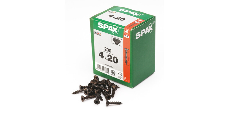 Spax Scr Ful Csk T20 D4x20mm Blk ZP
