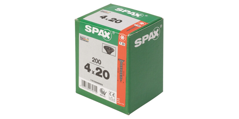 Spax Scr Ful Csk T20 D4x20mm Blk ZP
