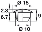 Cover Caps D10mm Blind PF Pl Brown 8014