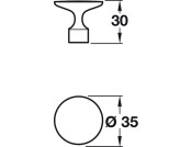 Floid Knob ZA Antique Brass D35x30mm