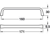 Este Pull Hdl ZA Bru Nickel 160mm cc