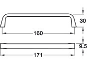 Este Pull Hdl ZA Bru Nickel 160mm cc