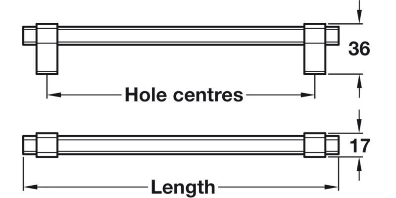 Tiberius Bar Hdl Alu Blk Nkl 160mm cc