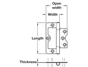 105 Flush Hinge Rad 75x33mm St PC