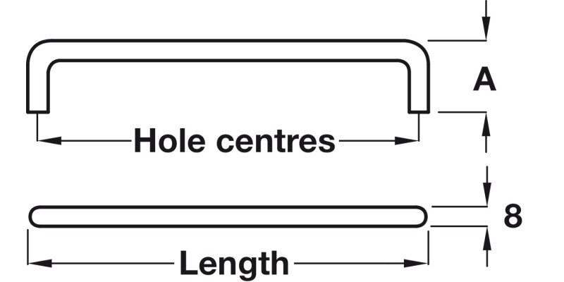 D Pull Hdl St Matt Nkl D8x35mm 192mm cc