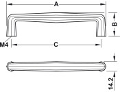 Allaro Pull Hdl ZA Brs Bru Plt 128mm cc