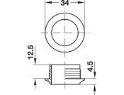 Push-Lock Rosette 16mm Pl PCP