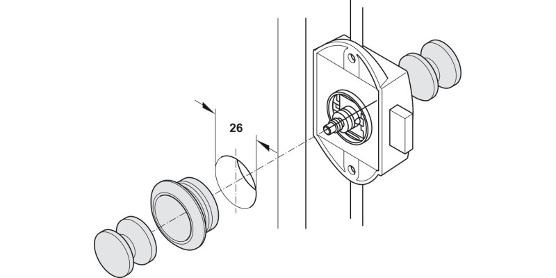 Push-Lock Rosette 16mm Pl PCP