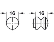 Mini Push-Lock Knob D16mm Pl MN