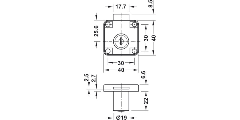 Econo Deadbolt Rim Lock BS25mm KA LH