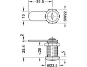 Econo Cam Lock St Cam 90D B 23.5/20mm KD