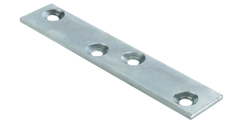 Connecting Plate, Screw Fixing, with Four Screw Holes, Steel
