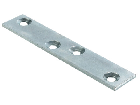 Connecting Plate, Screw Fixing, with Four Screw Holes, Steel