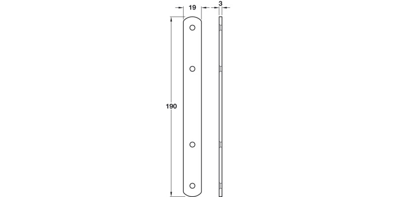 Door Panel Con.Plt 3.0x19x192mm St ZP