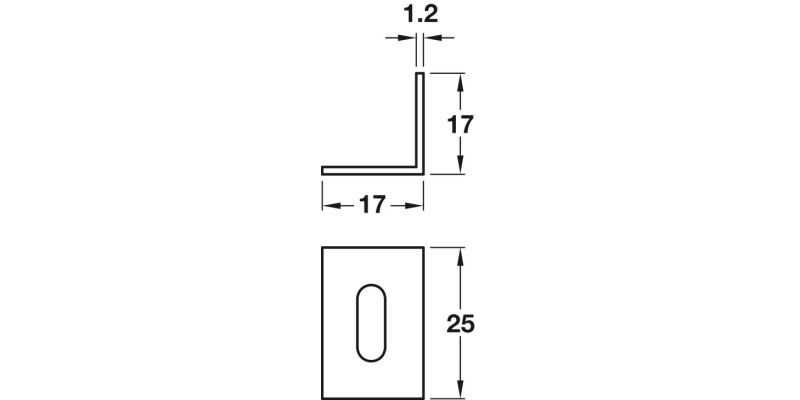Angled Bracket w Vert Slot St BZP