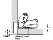 M310 155D Hinge Qck FO 45/9.5 w SC Blk