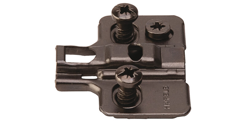 Mounting Plate, Cruciform, with Pre-Mounted Euro Screws, H&auml;fele Metalla 310