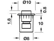 K flex Door Buffer D8x2.6mm Plug Pl Gry