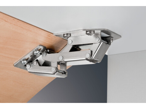 Swing Up Flap Hinge, Opening Angle 90deg, Nickel Plated Steel