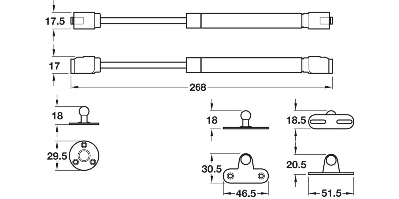Hafele Automatic Open Flap Stay 60N