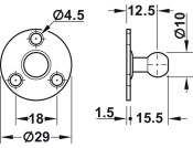 Hafele Automatic Open Flap Stay 100N