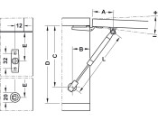K12 Adj Auto Lid Stay 164mm 100N Slv/Gry