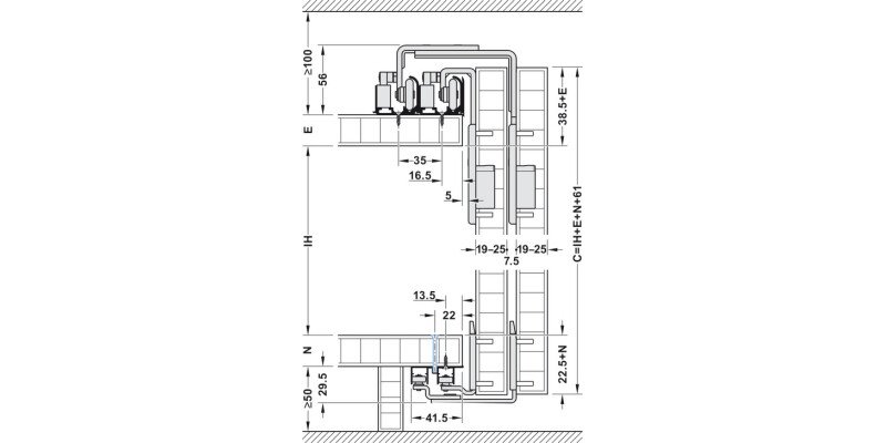 Slido F-Li31 60A FitSet 1Dr w Two SC