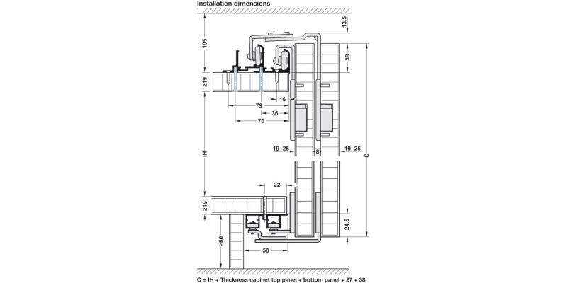 Slido F-Li31 40+60A Btm Trk Dbl 2.5m SAA