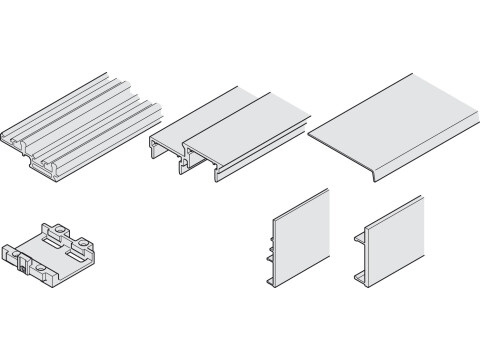Track Set, for Sliding Cabinet and Wardrobe Doors, Hawa-Combino H VF OL