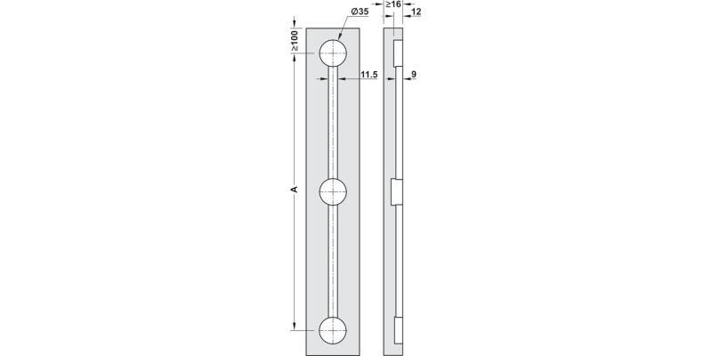 Straight Fitt f Wood Dr Max 2250mm Gry