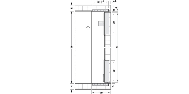 Slido F-Flush52 20A FitSet 2Dr 450mm Blk