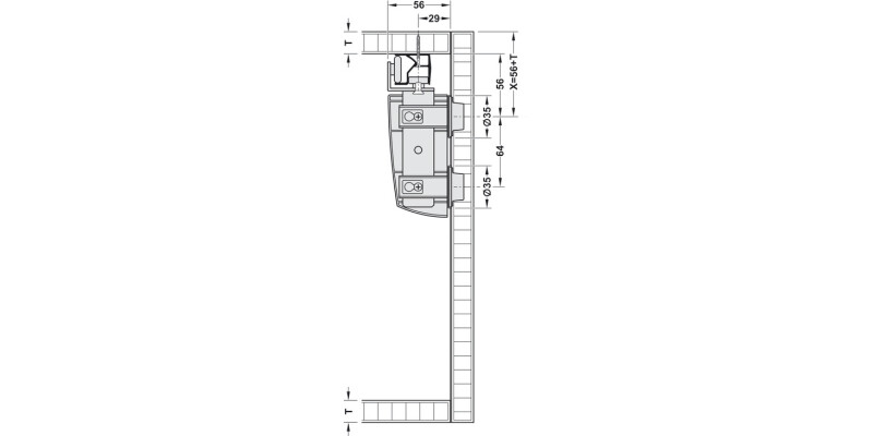 Slido F-Fold61 25A Std Hinge wo Cov LH