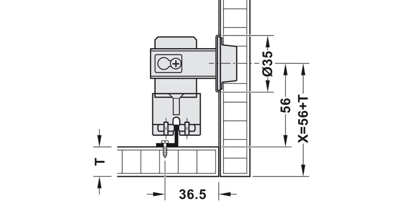 Slido F-Fold61 25A Adj Hinge wo Cov LH