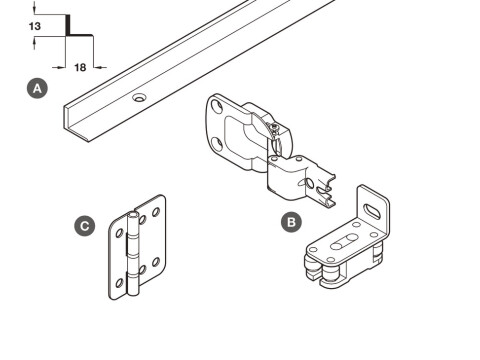 Complete Set, with Tracks, for Folding Cabinet Doors, SF-16D