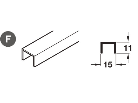Bottom Track, for Folding Cabinet Doors, H&auml;fele System 6