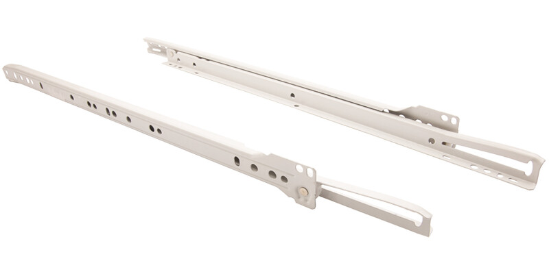 Roller Drawer Runners, Single Extension, Load Capacity 17 - 20 kg, Plastic Coate