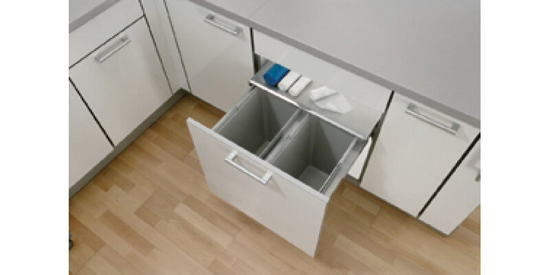 Pull Out Waste Bin, for Cabinet Width 600 mm, Vauth-Sagel VS ENVI Space Pro