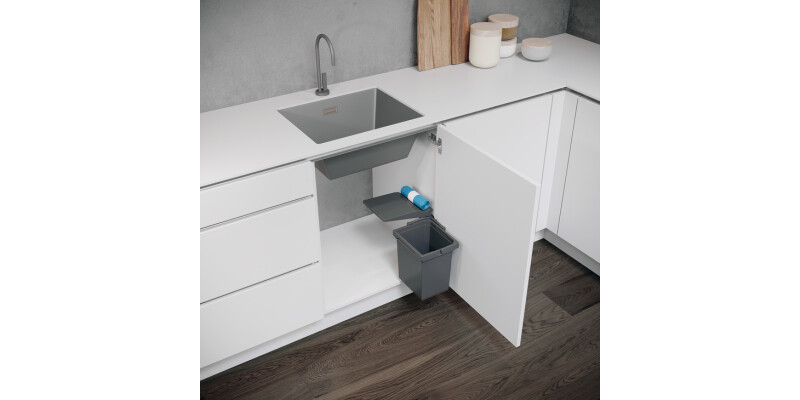 Swing Out Waste Bin, Single, for Hinged Door Cabinets, VS ENVI