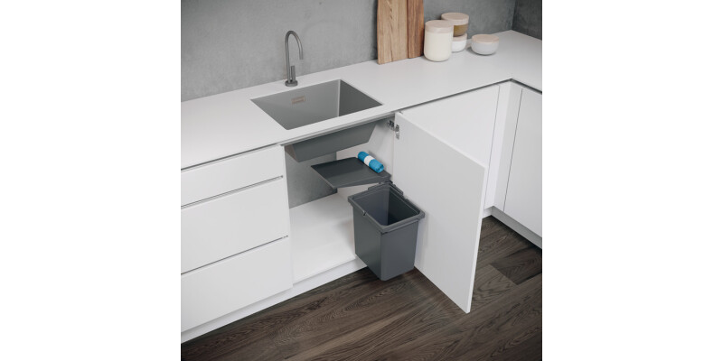 Swing Out Waste Bin, Single, for Hinged Door Cabinets, VS ENVI