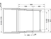 LUNCH PO Table Fitting 60kg 600mm St/AA
