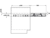 OPLA FOLDING PO W/T w Shelf 125/900mm