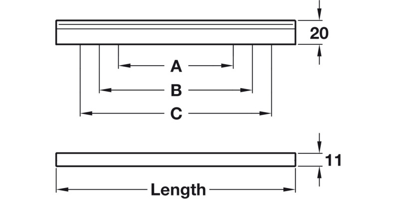 Angle Pull Hdl Alu PC 96/128/160mm cc