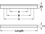Angle Pull Hdl Alu PC 96/128/160mm cc