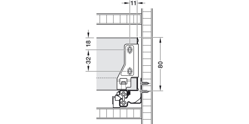 MX Std Sgl Drw Sides 80/300mm St Wht