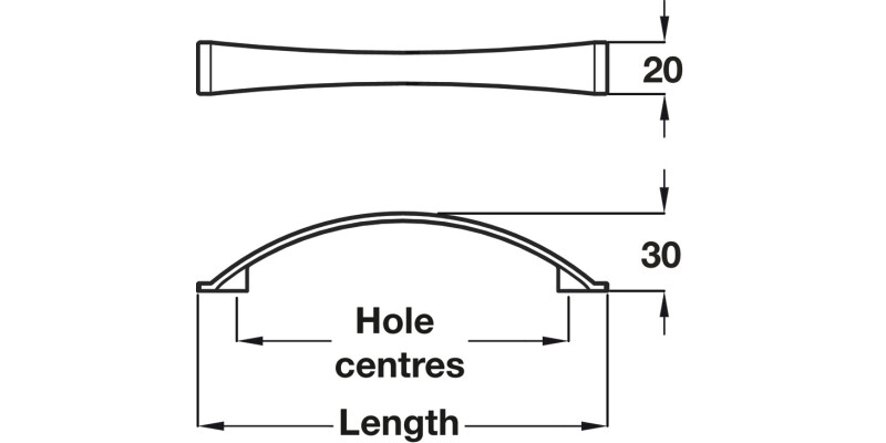 Odessa Bow Handle Pol Chrome 128mm cc