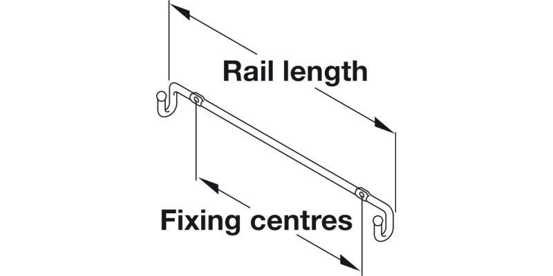 Door Front Mount Rail Chr 215mm 160mm cc