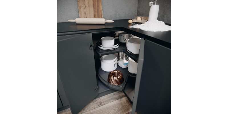 Corner Pull Out Shelving Unit, for Base Cabinets, Pole-Free, Vauth-Sagel VS COR