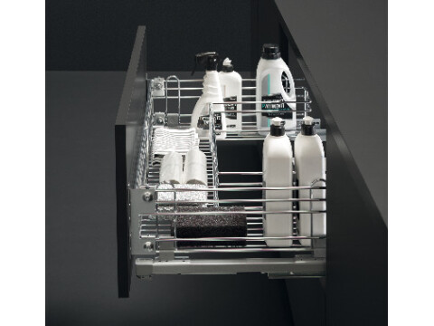 Pull Out Basket Set, Undersink, Chrome Wire, Soft Closing
